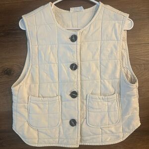 Double Zero Cream Quilted Vest